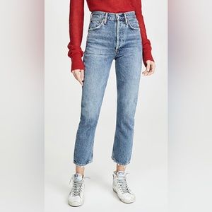 AGOLDE RILEY HIGH RISE STRAIGHT CROP IN FREQUENCY